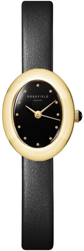 Rosefield Ovale Black Matte Black Leather Gold OVBGLG-OV18
