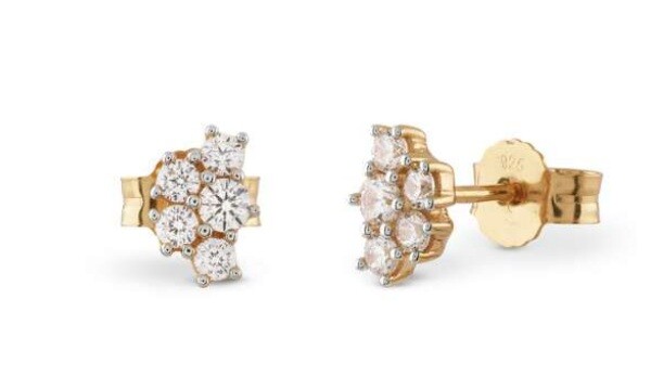 Guess Pozlátené jadierka so zirkónmi Jardin JSBE04493JWYGT/U