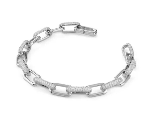 Guess Masívny strieborný náramok so zirkónmi Nuansy JSBB04537JWRH 18,5 cm