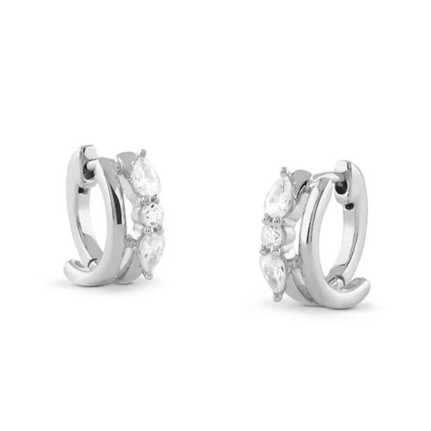 Guess Ohromujúce okrúhle náušnice s kubickými zirkónmi Nuansy JSBE04520JWRHT/U