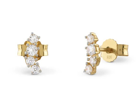 Guess Pozlátené jadierka so zirkónmi Jardin JSBE04491JWYGT/U