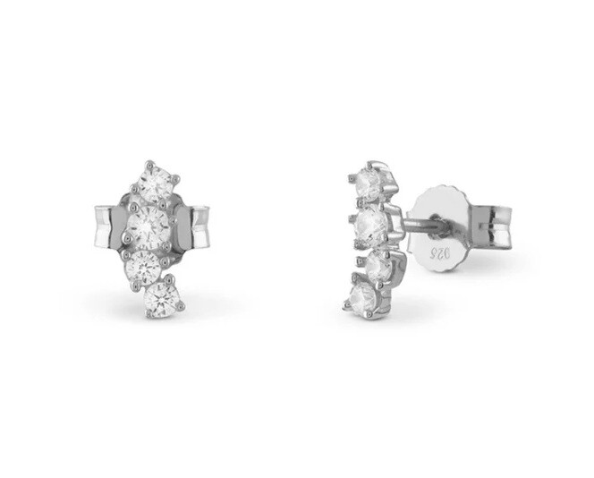 Guess Strieborné zrnká so zirkónmi Jardin JSBE04495JWRHT/U