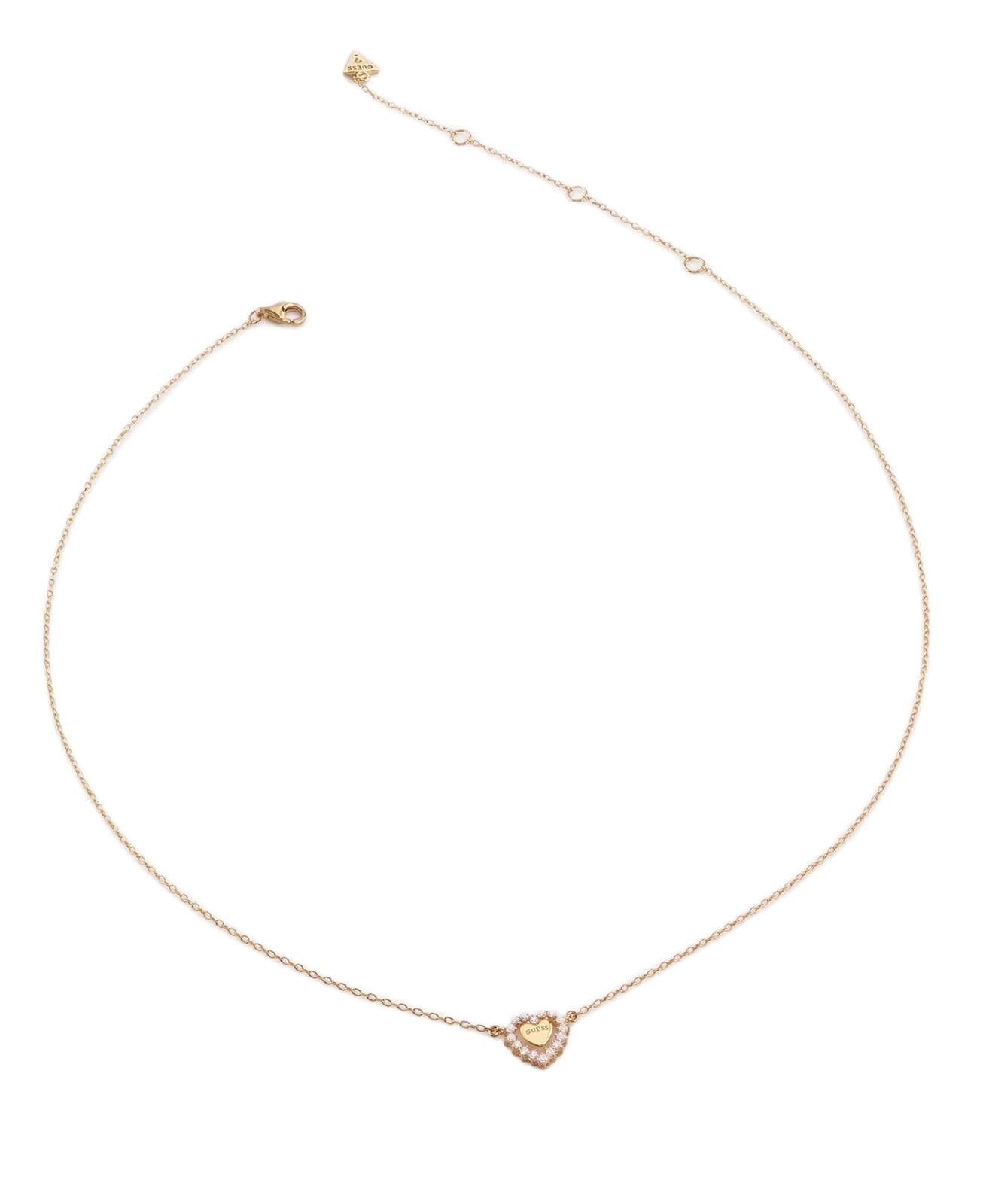 Guess Pozlátený náhrdelník Srdce so zirkónmi Jardin JSBN04456JWYGT/U