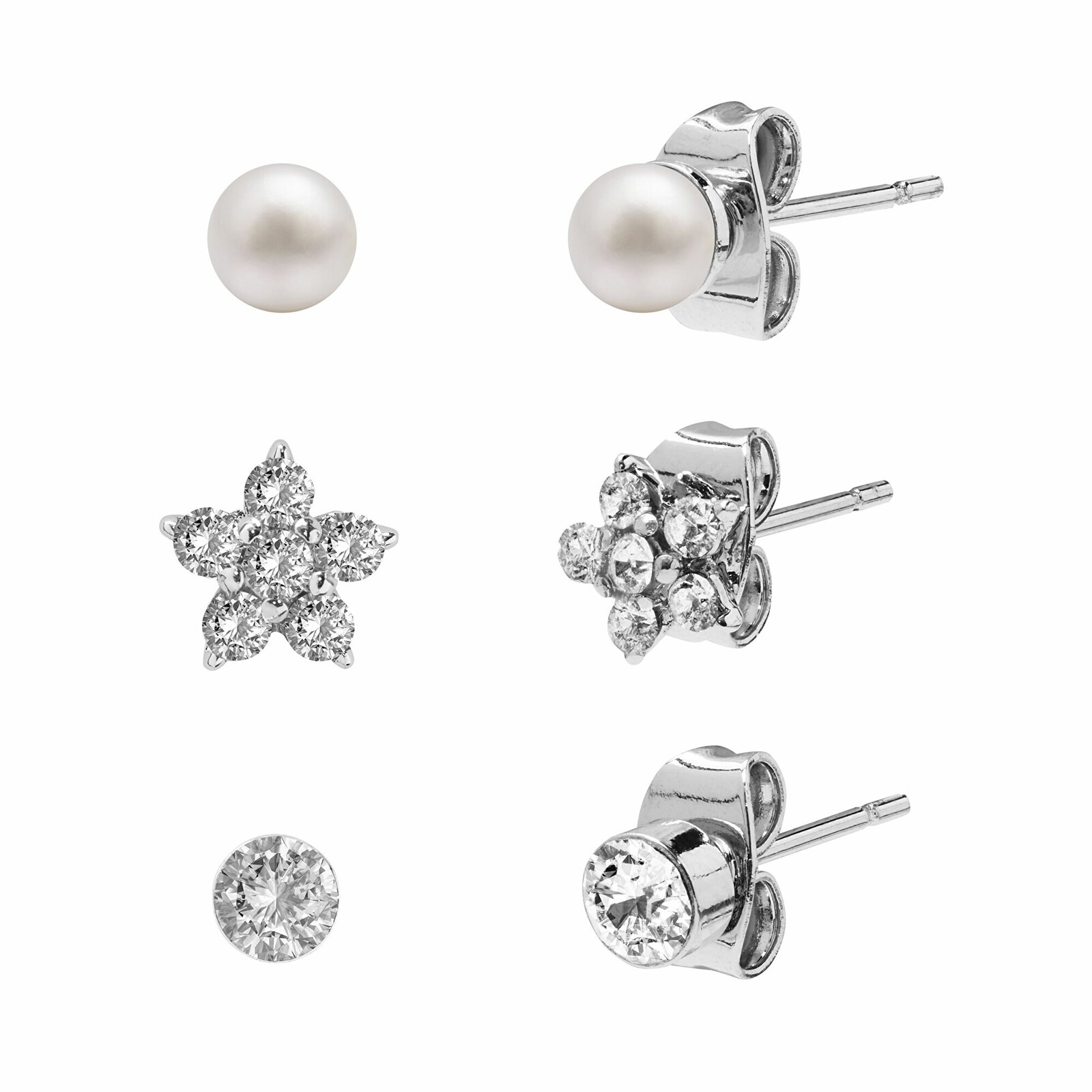 AURA Sada náušníc Preciosa s kryštálmi AUPC001 (3 páry náušníc)