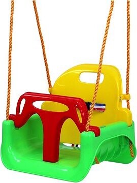 Aga4Kids Detská hojdačka s ohrádkou Zelená/Žltá