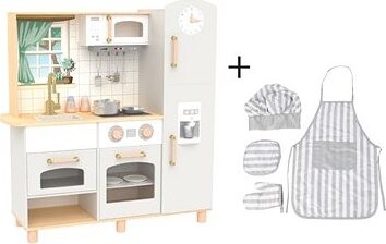 eliNeli Detská drevená kuchynka Premium s rozšíreným príslušenstvom