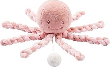 Nattou Prvá hrajúca hračka pre bábätká chobotnička PIU PIU Lapidou old pink/light pink 0 mes.+