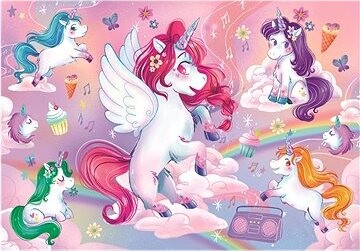 CLEMENTONI Veselé jednorožce MAXI 24 dielikov
