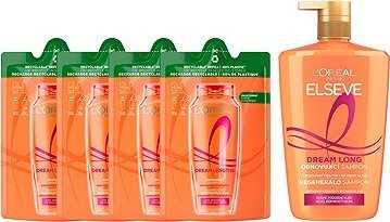 L'ORÉAL PARIS Elseve Dream Long Shampoo 1000 ml + 4x náhradná náplň 250 ml