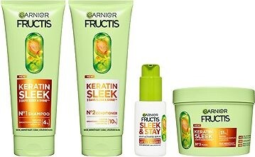 GARNIER Fructis Keratin Sleek Šampón 200 ml + Kondicionér 200 ml + Maska 370 ml + Sérum 50 ml