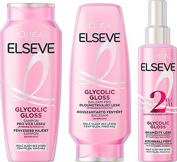 L'ORÉAL PARIS Elseve Glycolic Gloss Šampón 250 ml + Balzam na vlasy 200 ml + Sérum 150 ml
