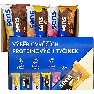 SENS Cvrččí proteinové tyčinky v dárkovém balení - starter pack 6 tyčinek