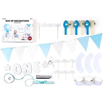 KIK Párty dekorácia – súprava k 1. narodeninám, modrá