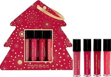 PARISAX Súprava leskov na pery Vianočná dekorácia na stromček 4 ks