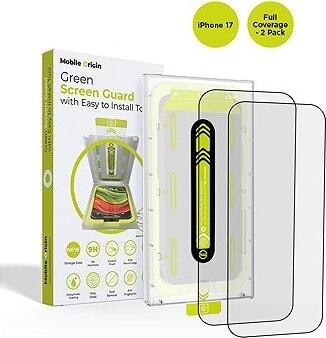 Mobile Origin Screen Guard With Easy Applicator Full Coverage 2 Pack iPhone 17