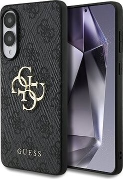 Guess PU 4G Metal Logo Zadný Kryt pre Samsung Galaxy S25 Edge Black