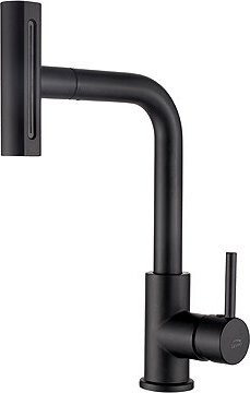 Laveo Rotaro voľne stojaca drezová batéria s výsuvným multifunkčným výtokom, čierna (BLR_769D)