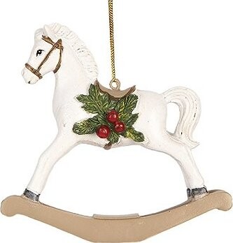 Clayre & Eef Závěsná dekorace Houpací kůň, 12 × 4 × 11 cm