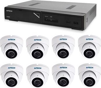 AVTECH NVR AVH1109 + 8× 8MPX IP Dome kamera AVTECH DGM8208SVAT