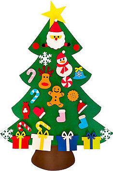 Ruhhy 24856 Plstěný vánoční stromeček s ozdobami 90 cm