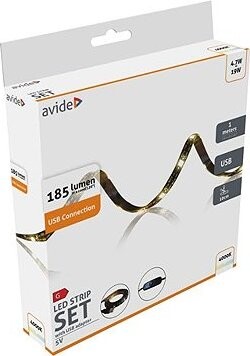 AVIDE Sada vodoodolný LED pásik 1 m s vypínačom a USB