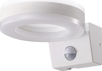 Eurakles Venkovní nástěnné LED svítidlo NIKKI s pohyb. senzorem, 20 W, IP65, pr. 20 cm, bílé
