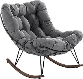 Gordon G1146 Houpací křeslo s měkkým polštářem, černo-šedé