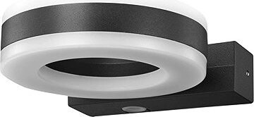 Eurakles Venkovní nástěnné LED svítidlo NIKKI, 20 W, IP65, pr. 20 cm, antracit