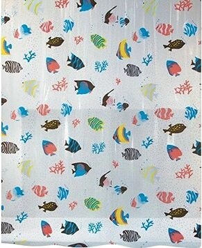 Spirella sprchový záves FISH, motív rybičky, číry, 180 × 200 cm, PEVA