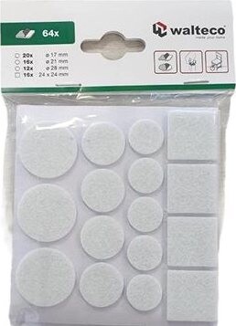 Euronářadí Súprava filcových podložiek, biele, 64 ks