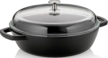 KELA Calido Farmárska panvica čierna okrúhla 16 cm 28 cm 3,8 l liatina