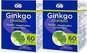 GS Ginkgo 60 mg s horčíkom, 2× 90 tabliet