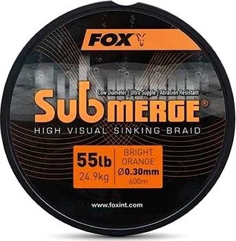 FOX šnúra Submerge Orange Sinking Braid 600 m, 0,38 mm, 29,5 kg