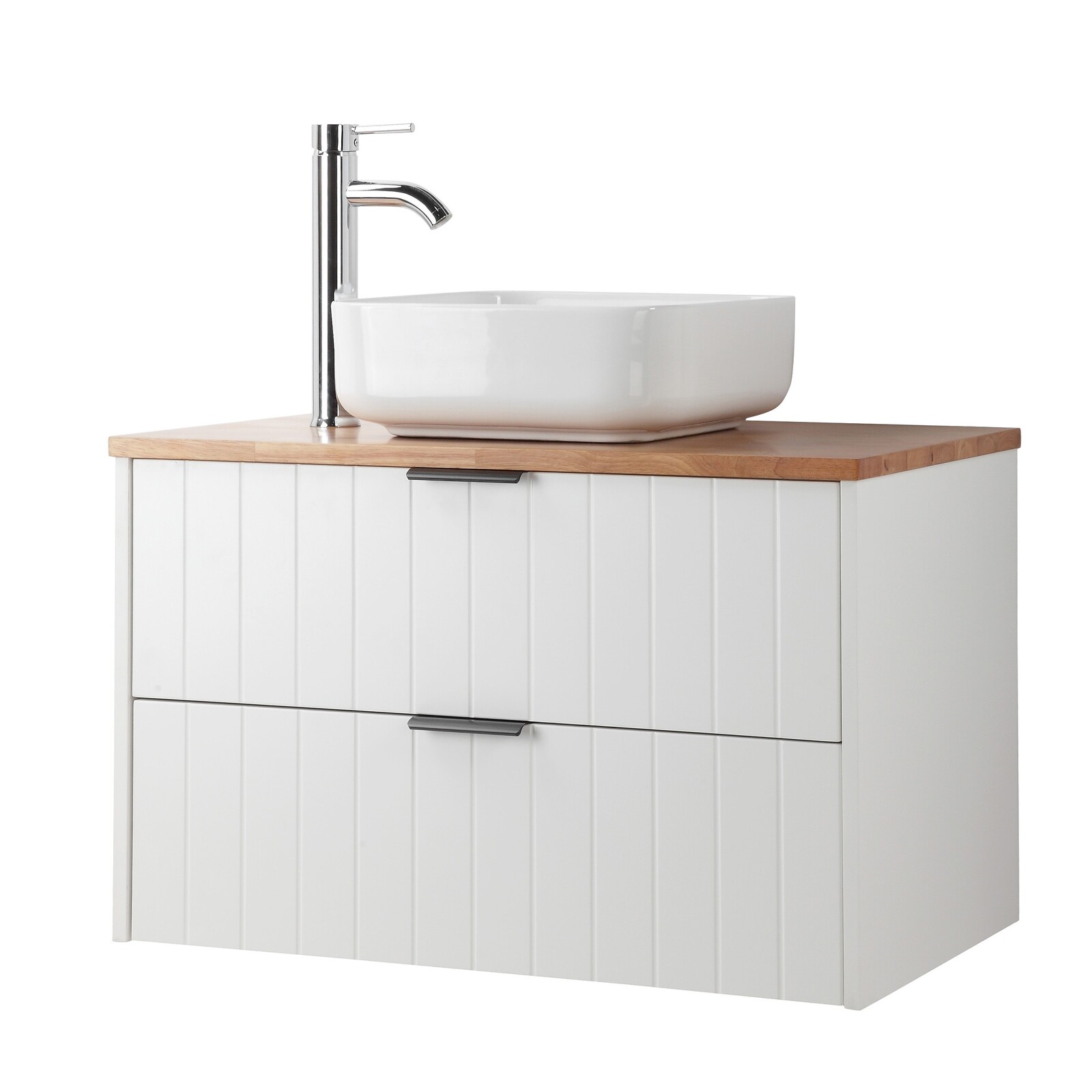 Nástenná skrinka pod umývadlo Houseland Velora s doskou 80 cm biela/dub