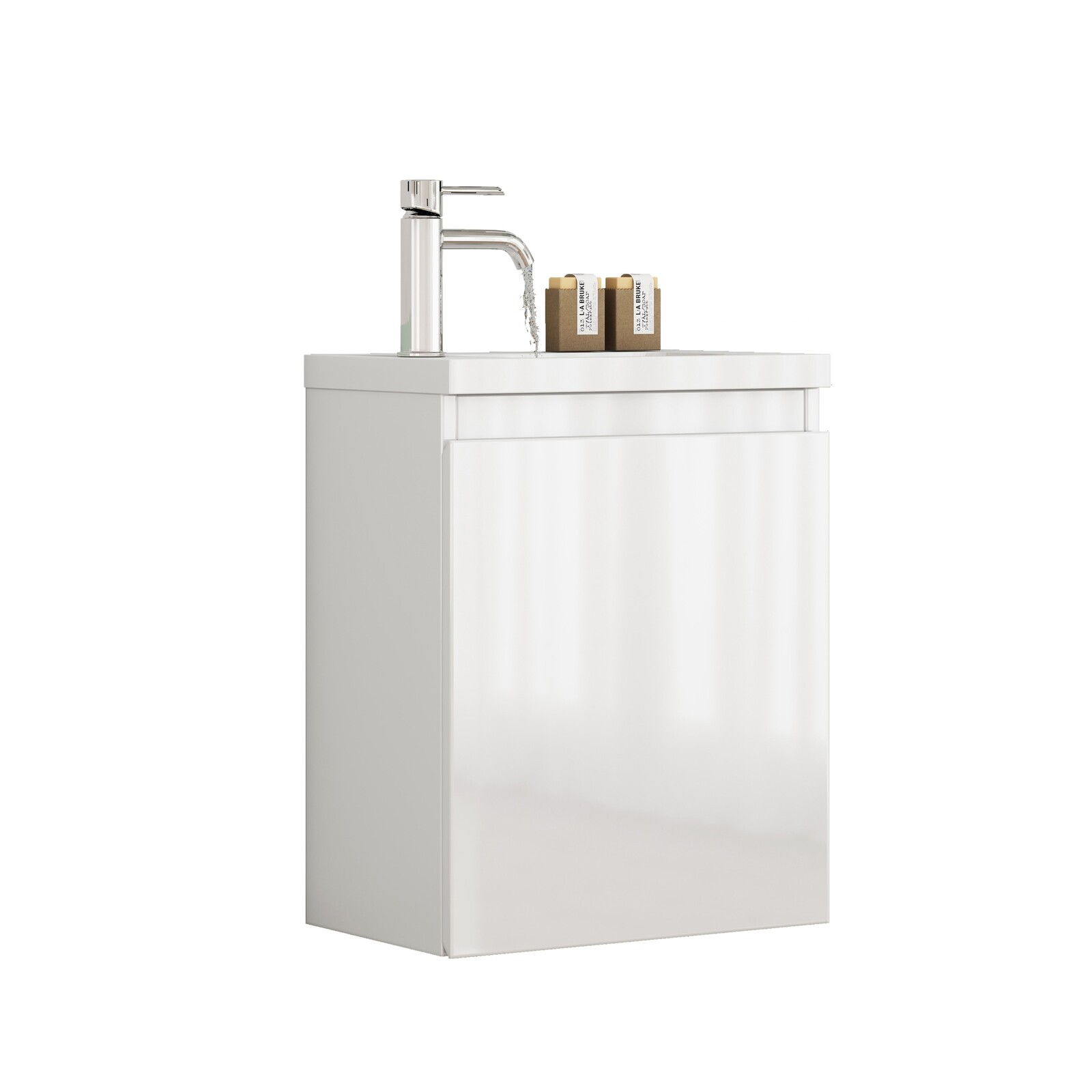 Nástenná skrinka s umývadlom Houseland Elara 40 cm biela