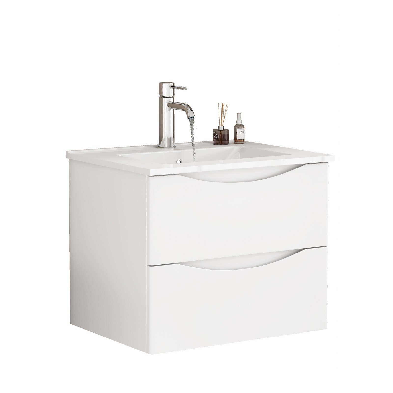 Závesná skrinka pod umývadlo Houseland Bravio 60 cm biela