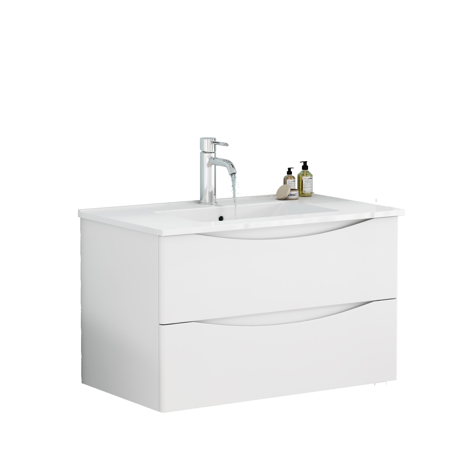 Závesná skrinka pod umývadlo Houseland Nirela 80 cm biela