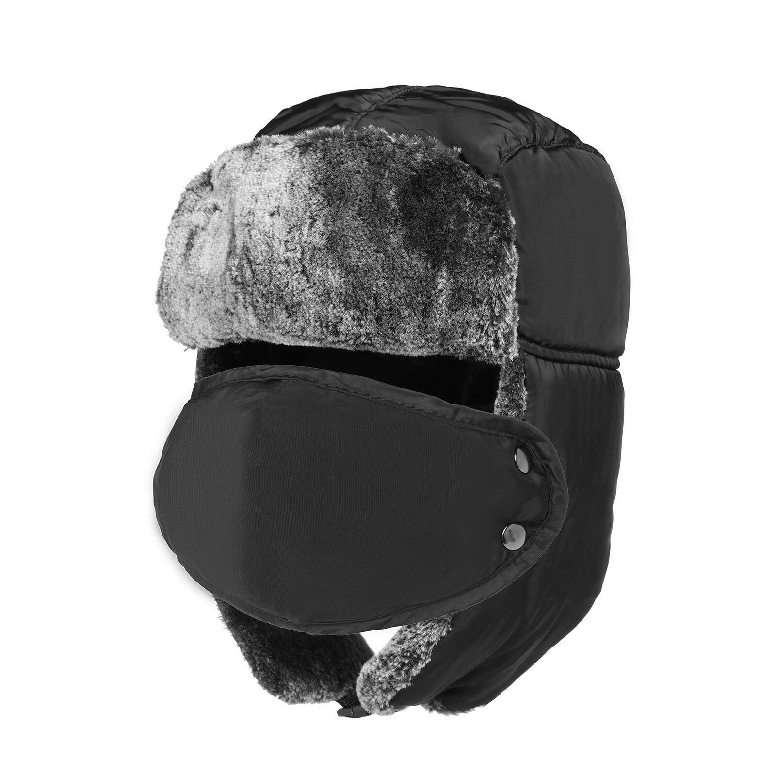 Miss Lulu Zateplená čiapka s vetruodolnou pokrývkou úst - čierna