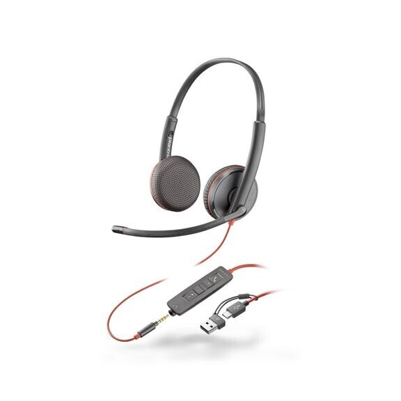 HP Poly Blackwire 3225 MS Teams náhlavná súprava, 3.5 mm jack + USB-CA adaptér, stereo (bulk) 8X229A6
