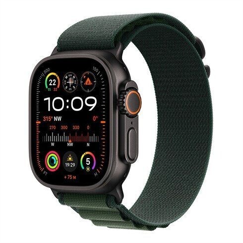 Apple Watch Ultra 2 GPS + Cellular 49mm Black Titanium Case with Dark Green Alpine Loop - Medium *Vystavený* 3N459ZA
