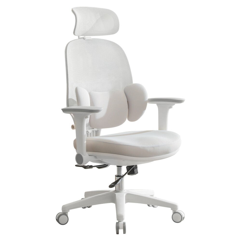 KONDELA Abramo kancelárske kreslo sivá / biela