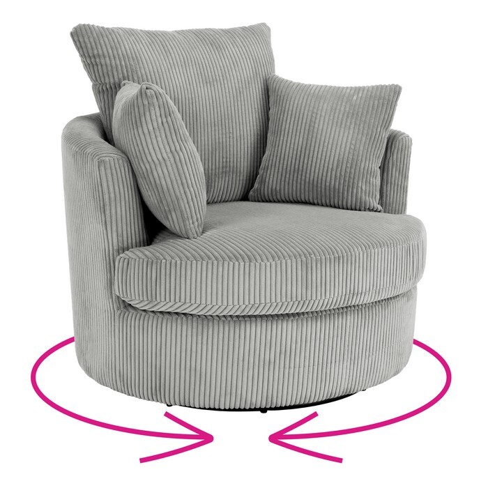 KONDELA Salter relaxačné otočné kreslo svetlosivá