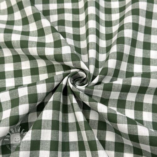 Bavlnená látka Check dark green