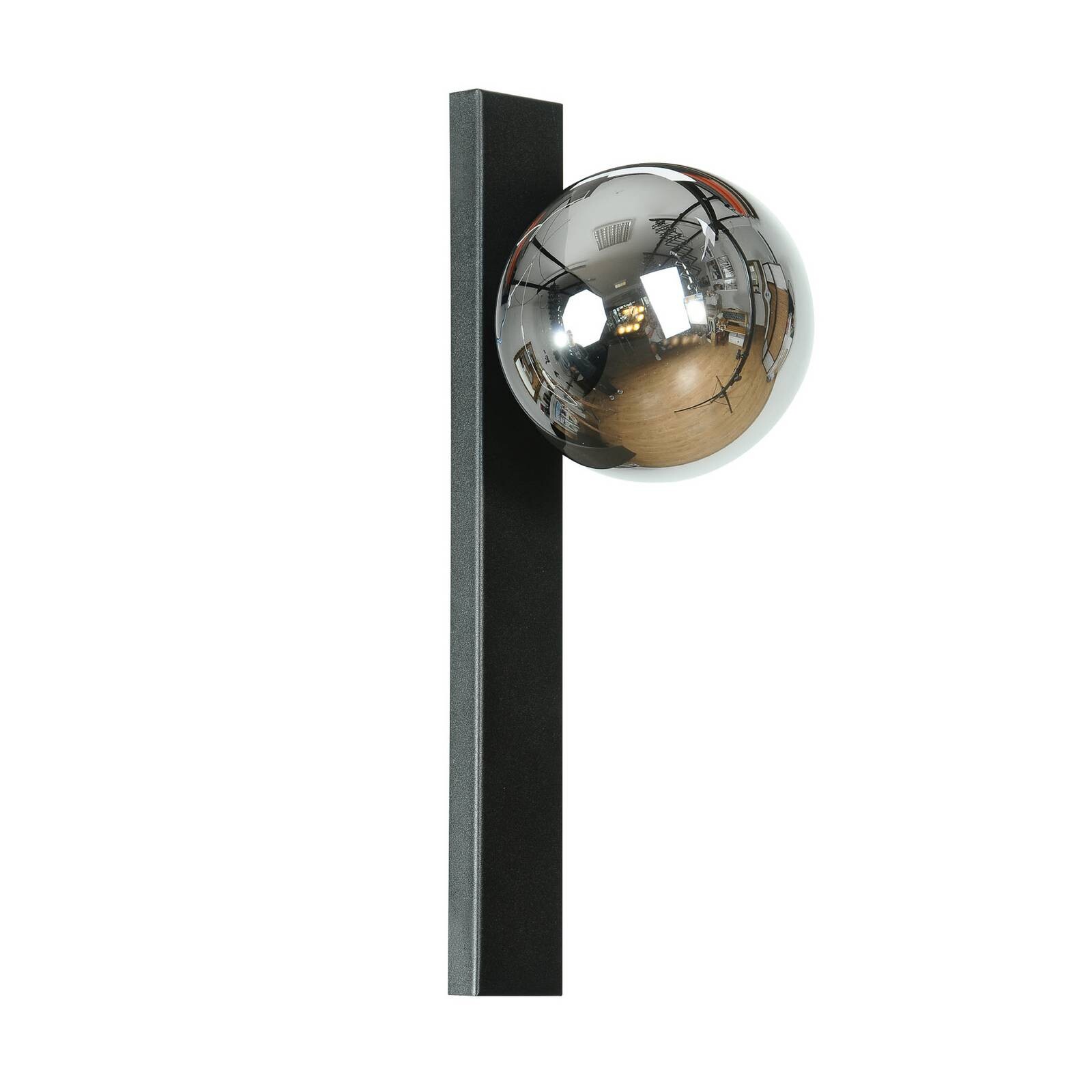 Nástenné svetlo Rumba, čierne/dymovo šedé, sklo/kov, výška 40 cm