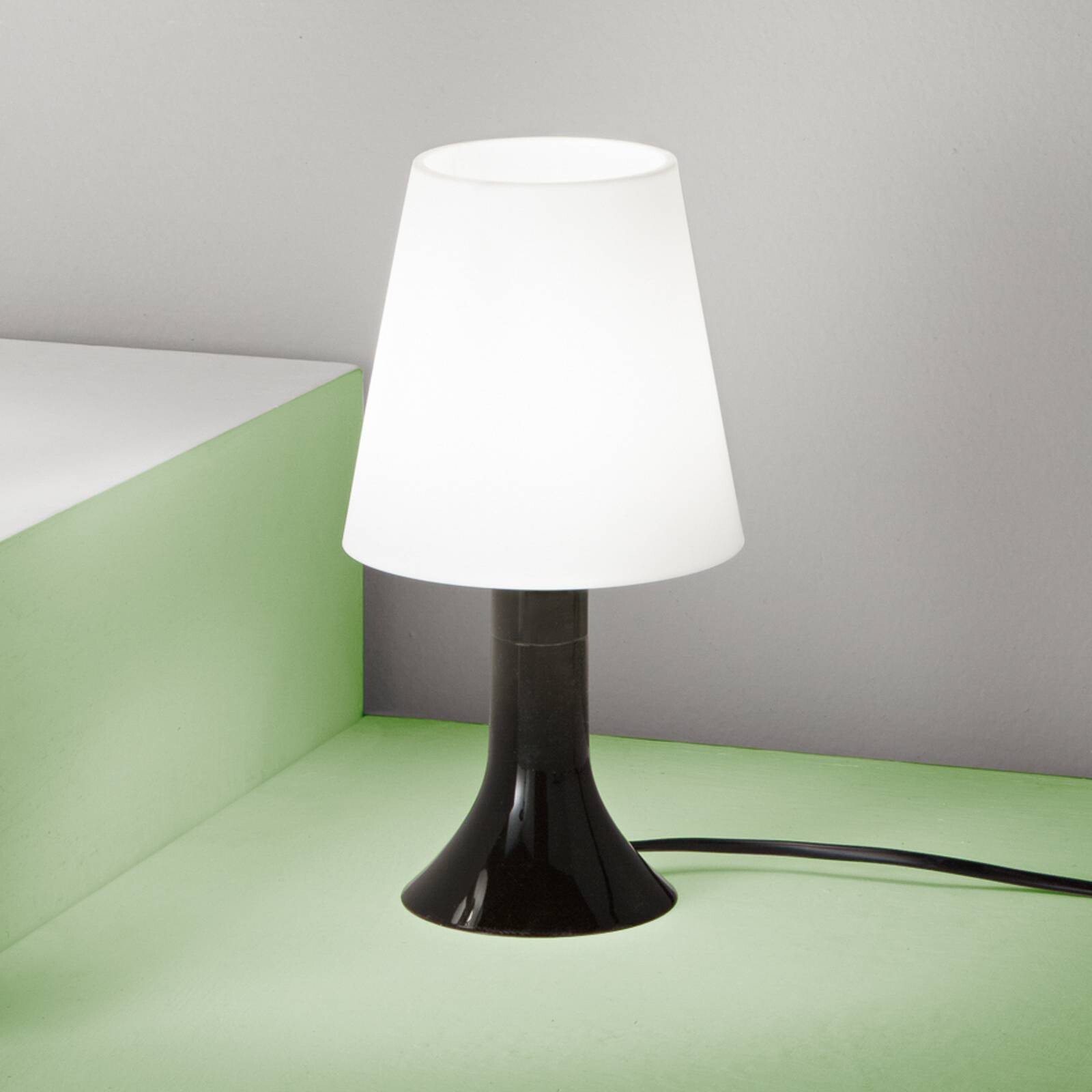 Stolová lampa BINGO Lumetto, čierna/biela, výška 24,5 cm