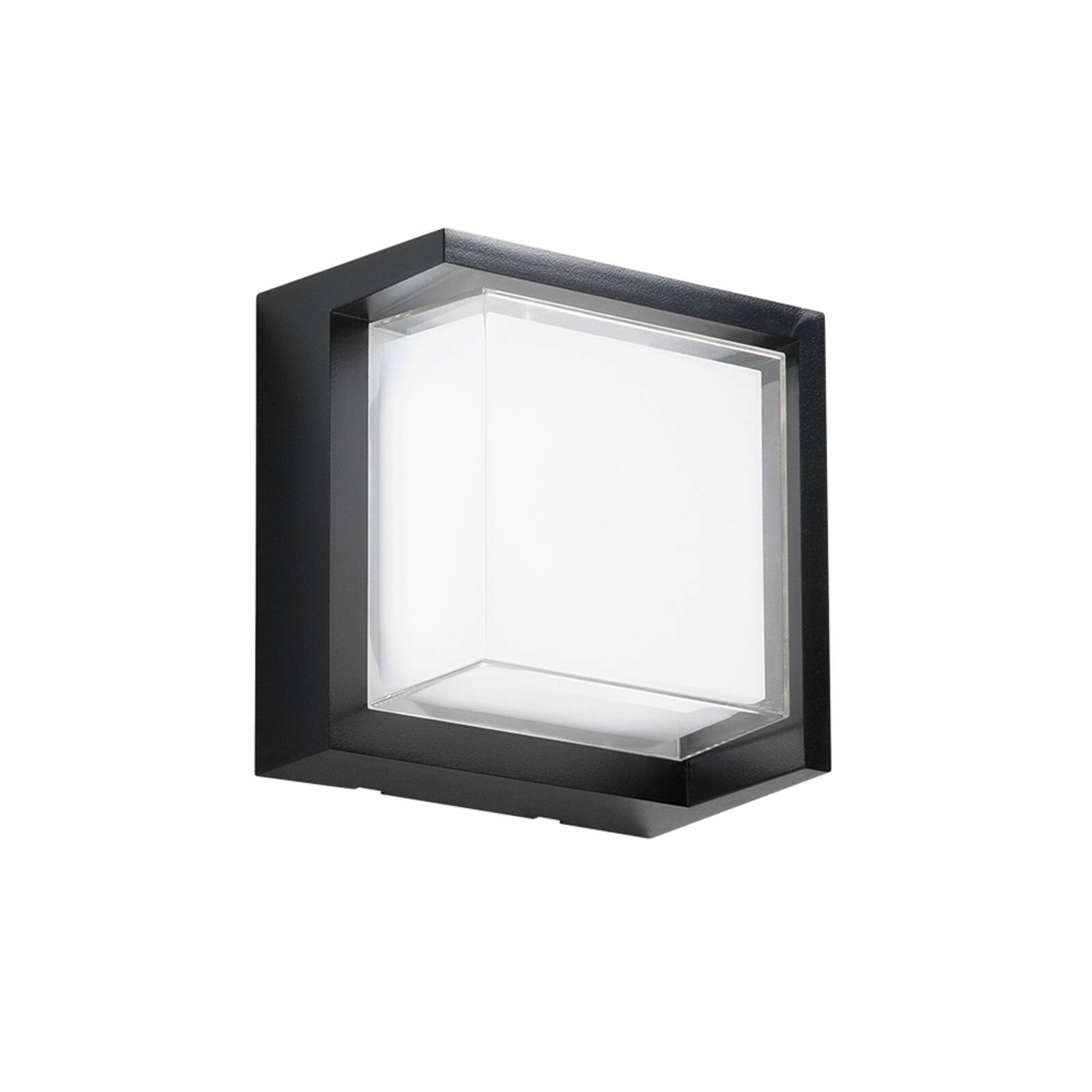 LED vonkajšie nástenné svietidlo BLOCK, čierna, 16 cm plast, CCT