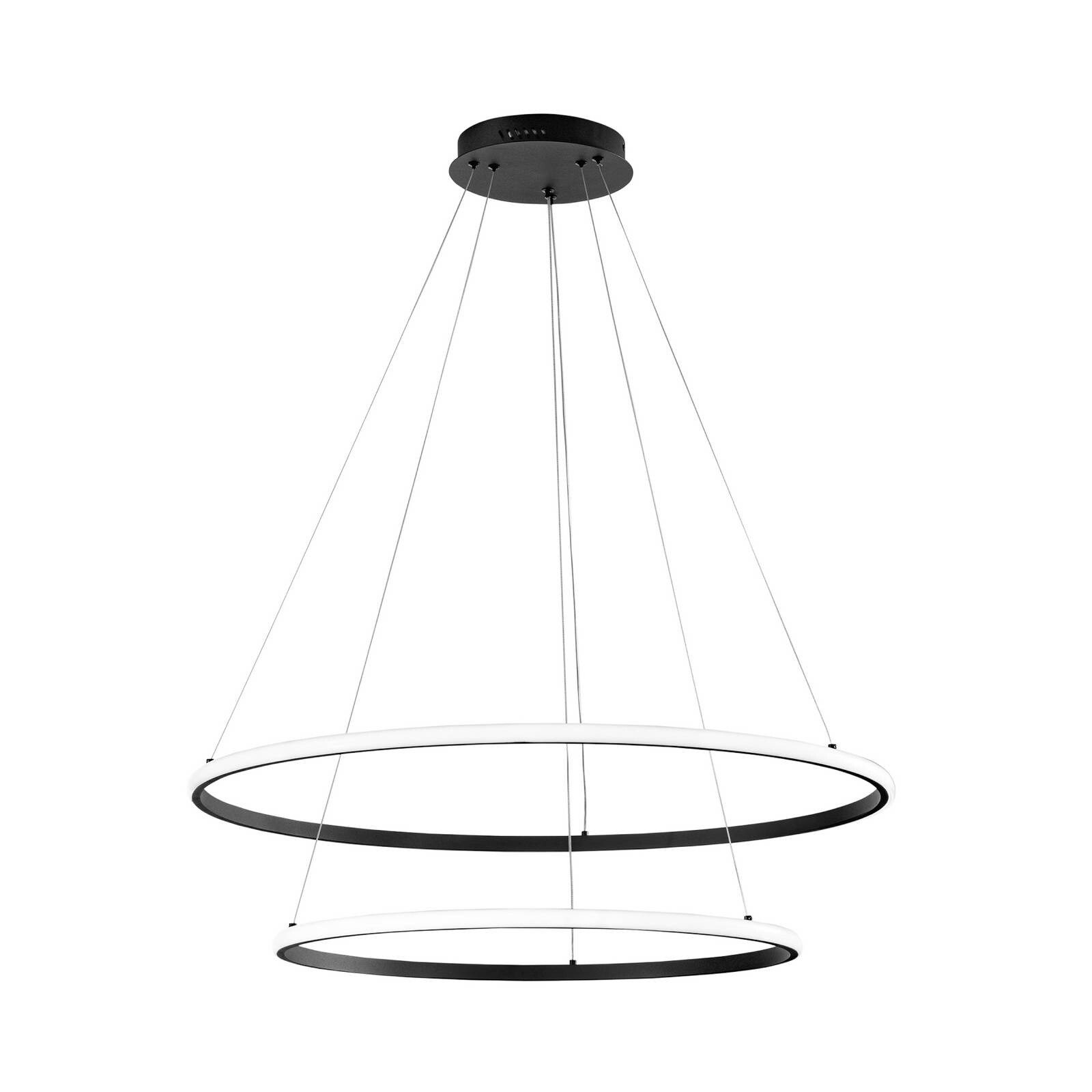 LED závesné svietidlo Axis, Ø 80/60 cm, čierna, kov, CCT