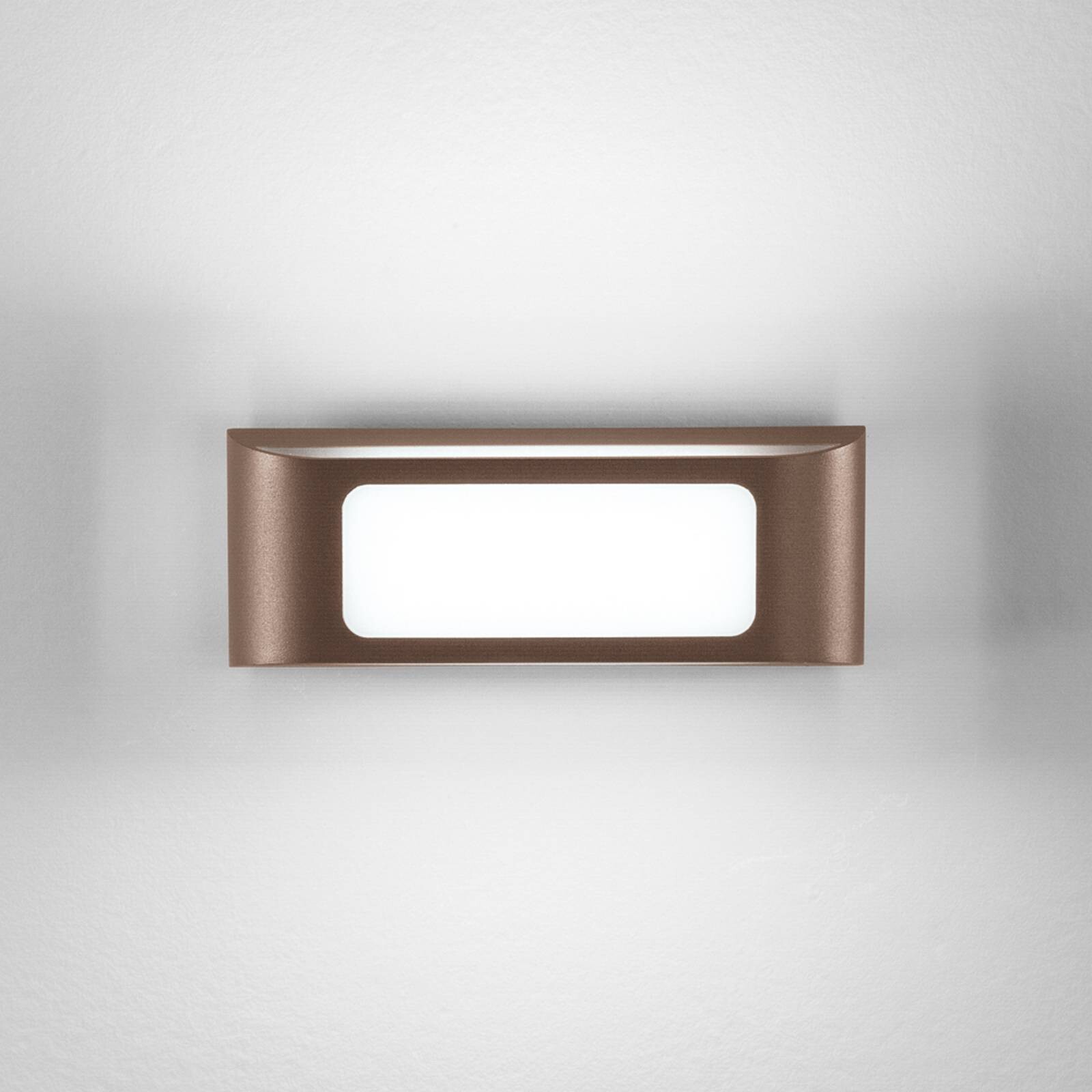 LED vonkajšie nástenné svietidlo DESERT, bronzová, šírka 25 cm, kov