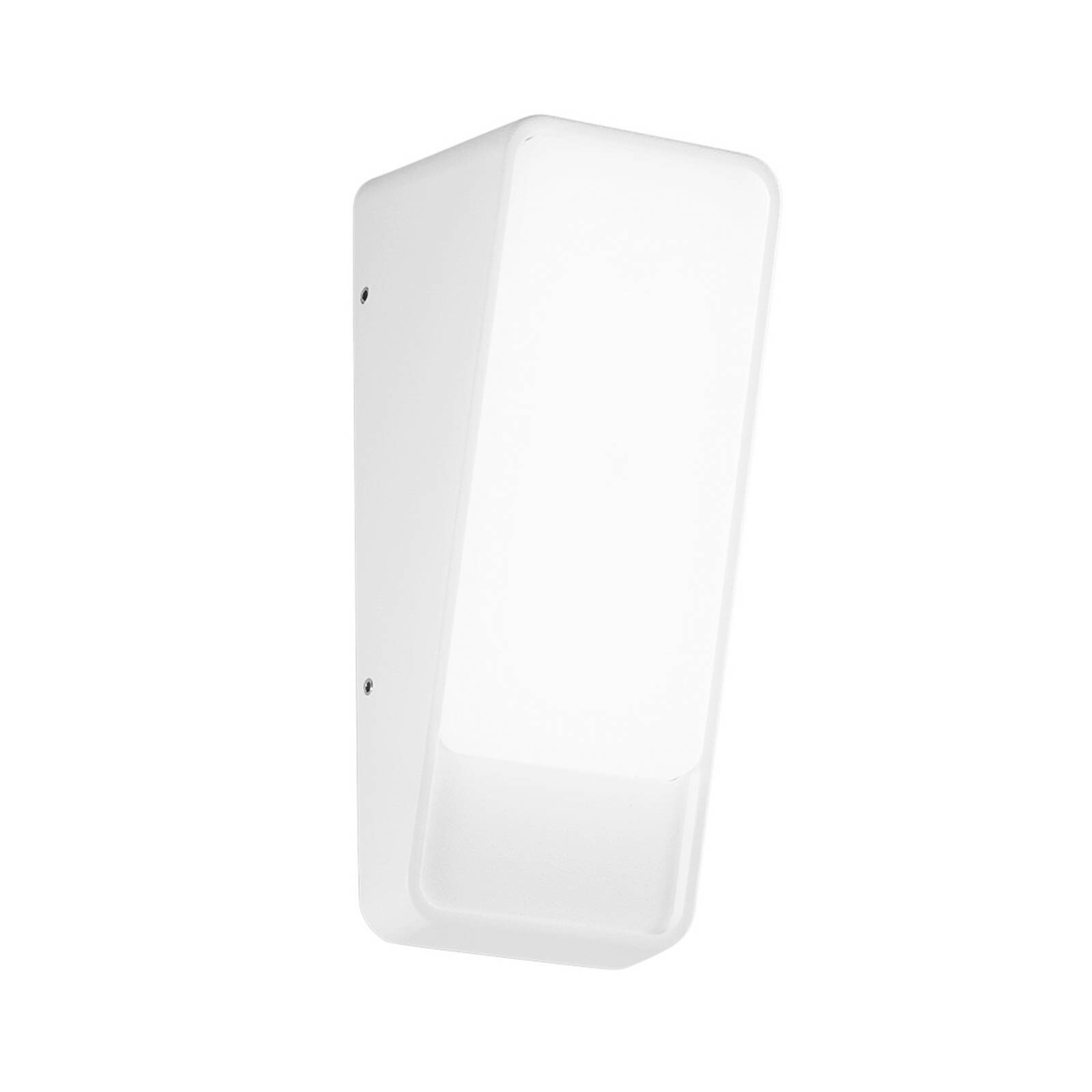 LED vonkajšie nástenné svietidlo Coupe, biela, výška 20 cm, kov