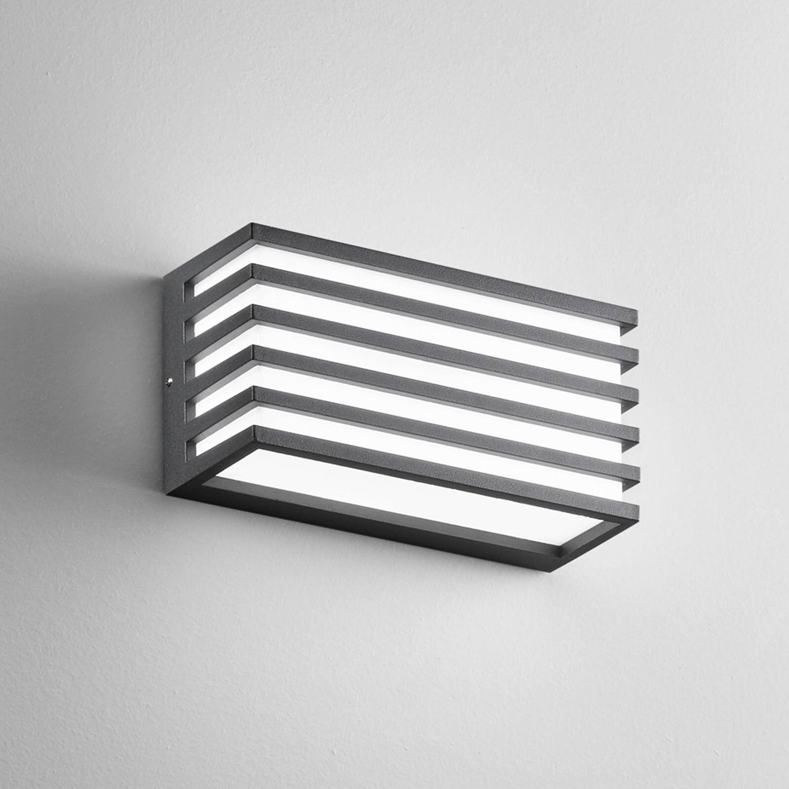 LED vonkajšie nástenné svietidlo Dukrot, antracitová, šírka 22 cm, kov